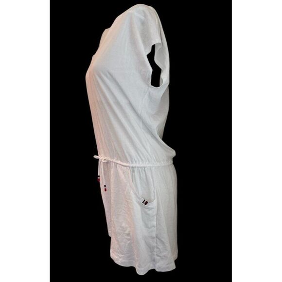 Tommy Hilfiger Women's S Medium White V Neck Drawstring Cover Up Swim Dress NWT - Picture 4 of 6